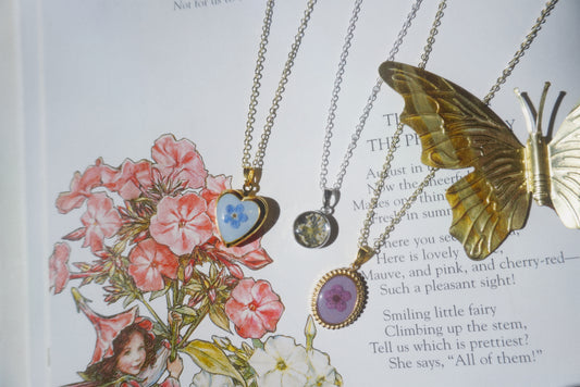 blue forget-me-not locket