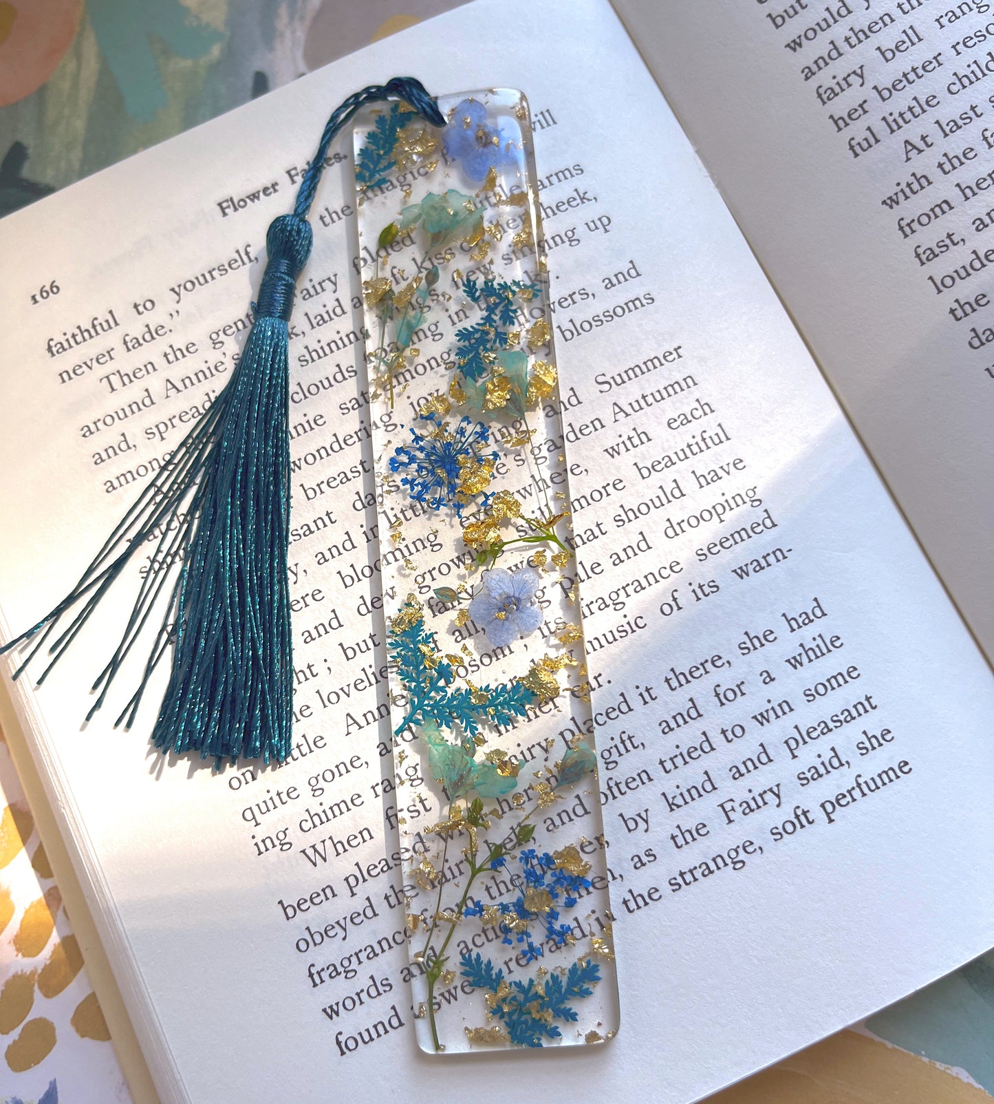 blue bloom bookmark