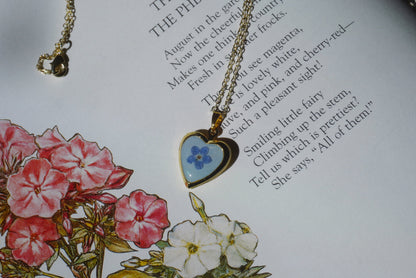 blue forget-me-not locket